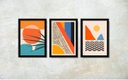 Ver imagem 2 de Quadros Abstrato Moderno Tropical Decoração - Kit de 3
