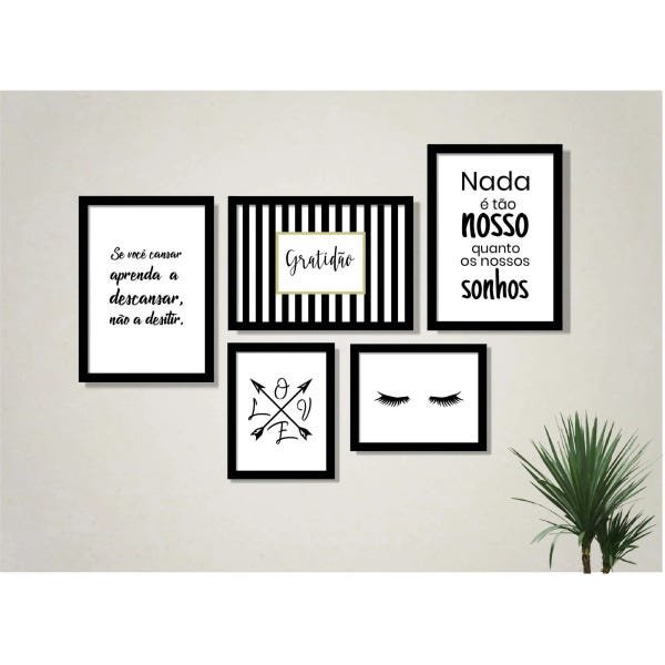 Kit 5 Quadros para Decoração Frases Café Cozinha Amor em Promoção na  Americanas