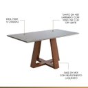 Ver imagem 2 de Mesa de Jantar Retangular para 6 Cadeiras 180x100cm Liandra Tampo Vidro Off White CCS