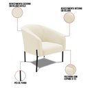 Ver imagem 3 de Poltrona Decorativa Pé de Ferro Preto Kit 2 Stella Cotelê Ext/veludo Off White D03 - D’Rossi