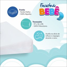Kit Travesseiro e Encosto Antirrefluxo Bebê Sonos 2 Peças - 7