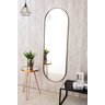Espelho Grande Corpo Inteiro Parede Oval com Moldura em Metal 150 X 50cm Chumbo - 1