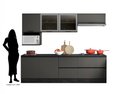 Ver imagem 2 de Jogo de Cozinha Etna com Balcão p/Cooktop 4 e 5 Bocas e Nicho p/ Microondas - Grafite Poliman
