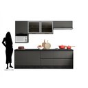 Ver imagem 2 de Jogo de Cozinha Etna com Balcão p/Cooktop 4 e 5 Bocas e Nicho p/ Microondas - Grafite Poliman