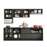 Jogo de Cozinha Etna com Balcão p/Cooktop 4 e 5 Bocas e Nicho p/ Microondas  - Grafite Poliman - 3