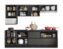 Ver imagem 3 de Jogo de Cozinha Etna com Balcão p/Cooktop 4 e 5 Bocas e Nicho p/ Microondas - Grafite Poliman