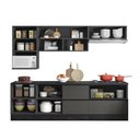 Ver imagem 3 de Jogo de Cozinha Etna com Balcão p/Cooktop 4 e 5 Bocas e Nicho p/ Microondas - Grafite Poliman