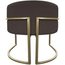 Ver imagem 5 de Kit 2 Poltronas Decorativa Recepção Luna Suede Cores Base de Ferro Champagne Marrom Suede