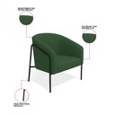 Ver imagem 3 de Poltrona Sala Industrial Alta Preto Stella Veludo Verde D03 - D’Rossi