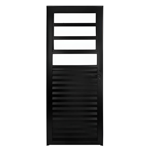 Porta de Giro Alumínio Preto Basculante Veneziana 04v Maxx