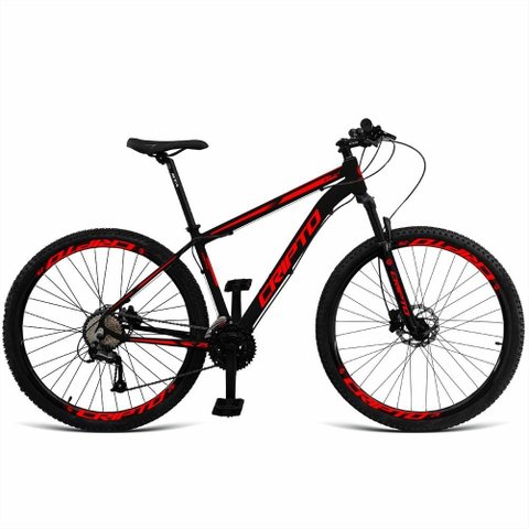 Bicicleta Unisex 21" Aro Aero 29 24v Freios a Disco Suspensão 80mm Guidão Curvo Preto/vermelho
