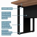 Ver imagem 7 de Mesa Plataforma Dupla de Escritório Home Office para Acoplar 120x120cm VRA1215 Cor Sevilha/Preto -