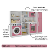 Kit Cozinha Completo com Fogão Geladeira e Máquina de Lavar 100% Mdf:rosa - 4