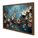 Ver imagem 1 de Quadro Decorativo Floral Luxo Hortências em Moldura Caixa Tacolado Moldura Trad 1cm Madeira Escura C