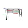 Bancada / Mesa Pia Em Aço Inox com Duas Cubas (56x34x14) A Esquerda (160x70x85) - 2