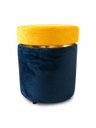 Ver imagem 1 de Puff Hexa Copa do Mundo Amarelo e Azul Cinta Superior Tecido Veludo - Let Móveis