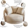 Poltrona Giratória C/ Puff, Almofada Ayla Boucle Orgânica - Larbelle Móveis - 4