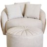 Poltrona Giratória C/ Puff, Almofada Ayla Boucle Orgânica - Larbelle Móveis - 2