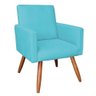 Kit Poltrona/Namoradeira Veludo Azul Turquesa Pés Palito - 8