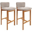 Ver imagem 1 de Kit 02 Banquetas Alta para Cozinha Sala de Jantar Bar Dara L02 Bouclê Creme