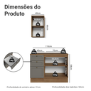 Ver imagem 3 de Conjunto Gabinete para Banheiro 110cm 3 Gavetas 3 Portas Rustic/cinza Vik Madesa 01
