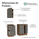 Ver imagem 4 de Conjunto Gabinete para Banheiro 110cm 3 Gavetas 3 Portas Rustic/cinza Vik Madesa 01