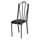 Ver imagem 3 de Kit 6 Cadeiras de Cozinha Alasca Estampado Preto Florido Pés de Ferro Cromo Preto - Pallazio