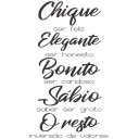 Ver imagem 3 de Adesivo de Parede Frase Chique, Elegante, Bonito, Sábio.