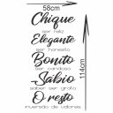 Ver imagem 2 de Adesivo de Parede Frase Chique, Elegante, Bonito, Sábio.