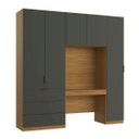 Ver mais imagens de Guarda Roupa Modular 5 Portas com Mesa Altezza Clean Belmax:Freijó/Titânio