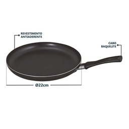 Panquequeira e Tapioqueira Antiaderente Grafite Ø22cm Baquelite - 3