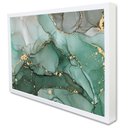 Ver imagem 2 de Quadro Decorativo Abstrato Mármore Verde Safira em Moldura Caixa Tacolado Moldura Trad 1cm Preta com