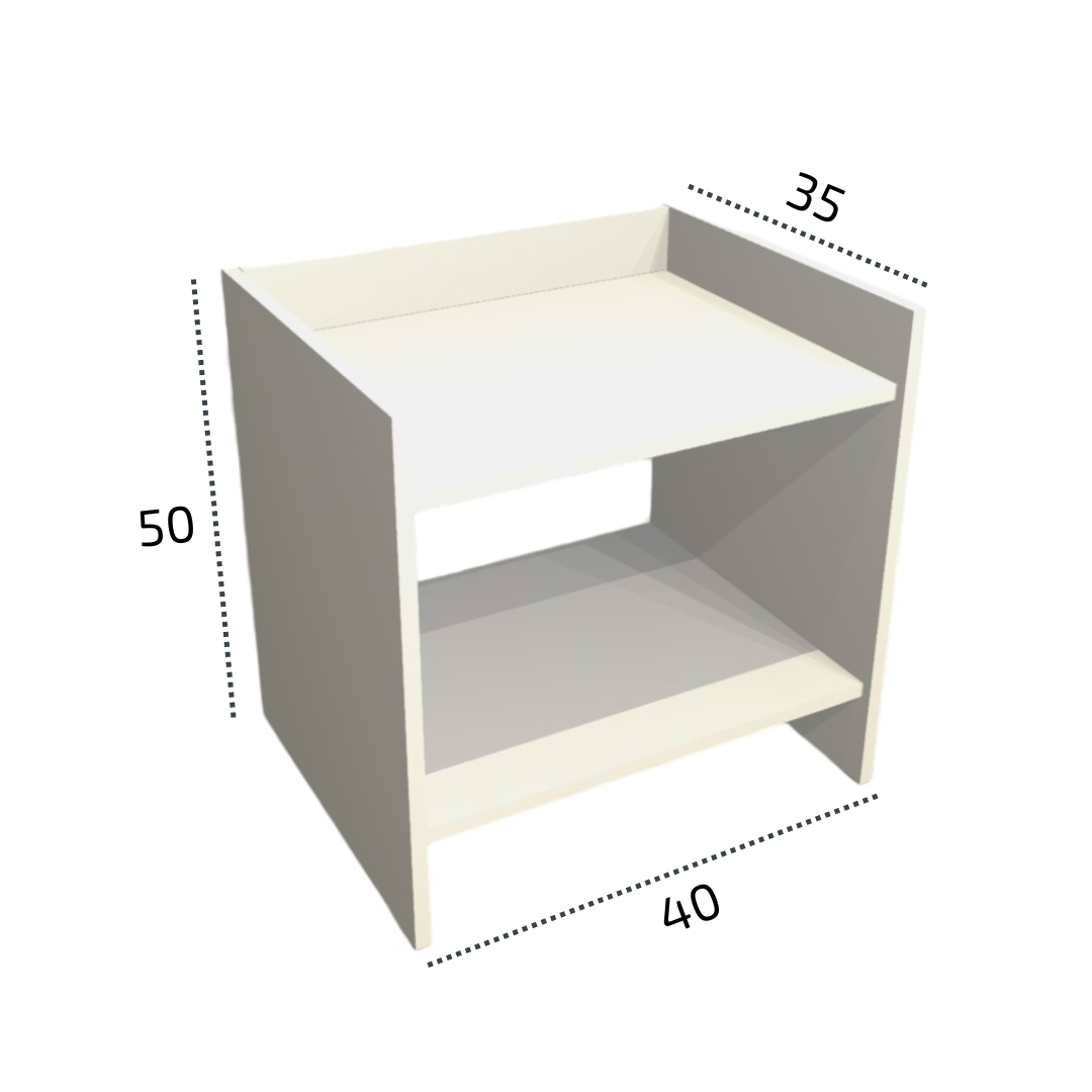 Mesa de Apoio Lateral Cama Quadrada Minimalista Mdf Cinza - 5