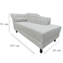 Ver mais imagens de Recamier Decorativo Divã Styllus Lado Direito Linho Bege