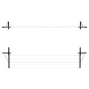 Ver imagem 5 de Varal de Muro/parede com Mão Francesa 5 Cordas de até 5 Mts - Preto