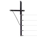 Ver imagem 4 de Varal de Muro/parede com Mão Francesa 5 Cordas de até 5 Mts - Preto