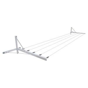 Varal de Muro/parede com Mão Francesa 5 Cordas de até 5 Mts - Branco