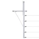 Ver imagem 4 de Varal de Muro/parede com Mão Francesa 5 Cordas de até 5 Mts - Branco