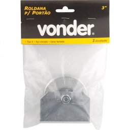 Roldana para portão 3" tipo V aço zincado caixa fechada Vonder - 2