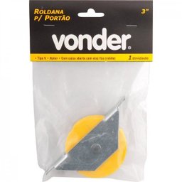 Roldana para portão 3" tipo V em nylon caixa aberta Vonder - 2