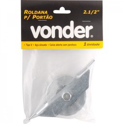 Roldana para portão 2.1/2" tipo V aço zincado caixa aberta com parafuso Vonder - 2