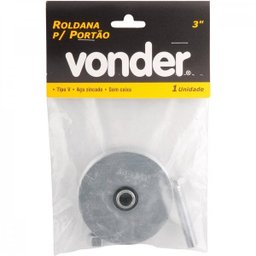 Roldana para portão 3" tipo V aço zincado sem caixa Vonder - 2