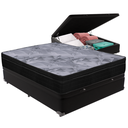 Ver imagem 1 de Cama Box Baú Preto e Colchão Airtech Pampa Molas Ensacadas Casal Ortobom
