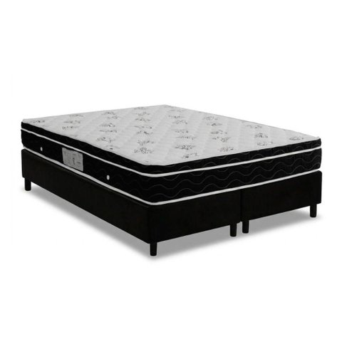 Cama Box Crc Queen +Colchão Molas Super Pocket Physical Ortobom 158x198