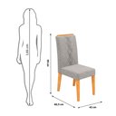 Ver imagem 2 de Conjunto Kit com 4 Cadeiras Estofadas para Sala de Jantar Yasmin MDF Cedro Linho Neblina DJ Móveis