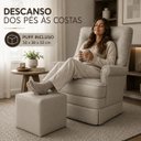 Ver imagem 7 de Poltrona de Amamentação com Puff Balanço Confortável Premium - Corino Bege
