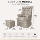 Ver imagem 3 de Poltrona de Amamentação com Puff Balanço Confortável Premium - Corino Bege