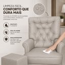 Ver imagem 4 de Poltrona de Amamentação com Puff Balanço Confortável Premium - Corino Bege