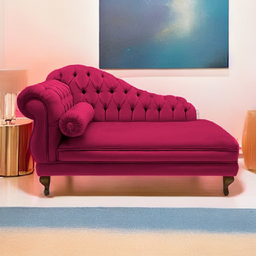 Recamier Divã Namoradeira Larissa 185cm Direito de Quem Senta Corano Rosa Pink - Mb Decor - 2