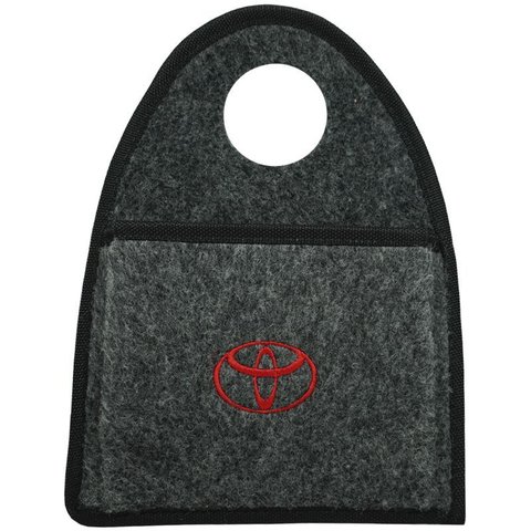 Lixeira Lixinho Automotiva Carro Carpete Logo Bordado Toyota para Câmbio Grafite S/m Eco Clean Grafi